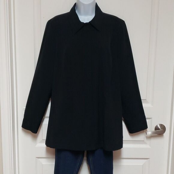 🌹Lane Bryant Black Shirt Jacket Snap Closure sz 14/16 - Picture 8 of 8